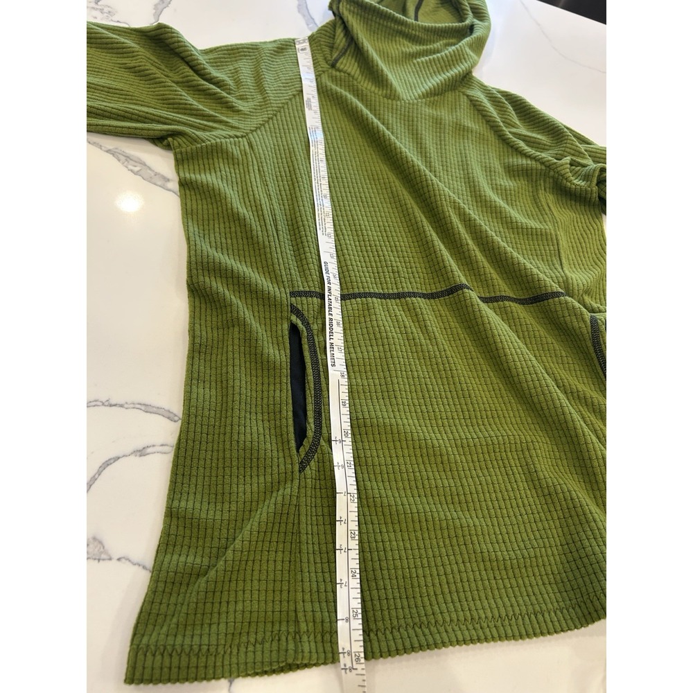 Melanzana Micro Grid Hoodie Womens M Green Fleece Pullover Outdoor Leadville CO - Picture 8 of 9